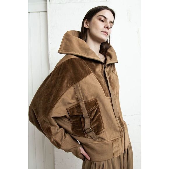 Free People x Nicholas K Bastie Sweatshirt Jacket Earth $498 - Picture 5 of 10